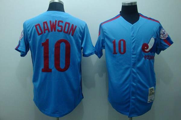 Mitchell and Ness Expos #10 Andre Dawson Stitched Blue Throwback MLB Jersey